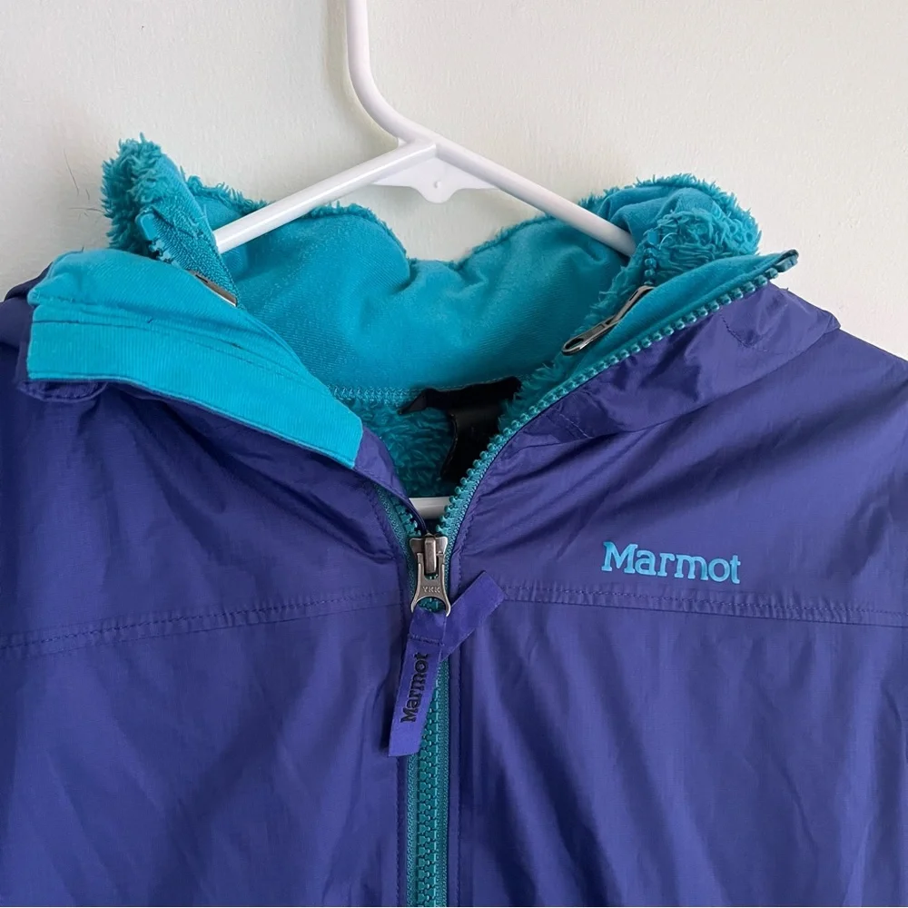 Marmot Girls' Precip Eco 3-in-1 blue jacket with Teal Trim
